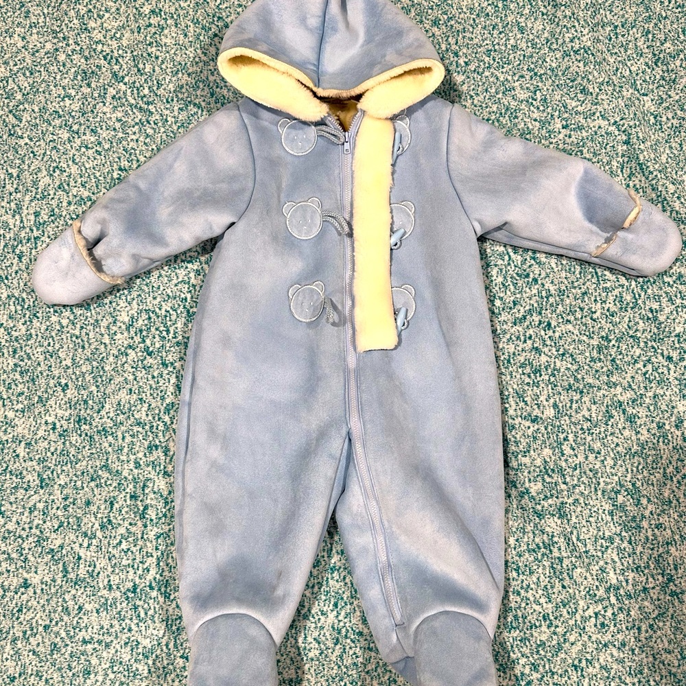First Impressions Baby Snow Suit- Baby Blue, 12 months